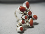 Newsworthy Navajo Coral Sterling Silver Dragonfly Ring Native American-Nativo Arts