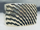Advanced Silver Work!! Quality Native American Navajo Sterling Silver Wide Bracelet-Nativo Arts