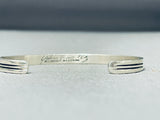 Jonny Nez Native American Navajo Signed Sterling Silver 14k Gold Bracelet-Nativo Arts