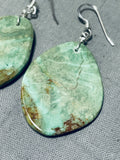 Native American Amazing Santo Domingo Royston Turquoise Sterling Silver Earrings-Nativo Arts