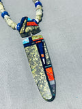 Native American Important Vintage Santo Domingo Turquoise Inlay Sterling Silver Necklace-Nativo Arts