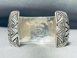 Rare Vintage Native American Hopi Signed Kingman Turquoise Sterling Silver Storyteller Bracelet-Nativo Arts