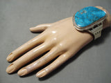 Monumental Dean Sandoval Vintage Native American Navajo Turquoise Sterling Silver Bracelet-Nativo Arts