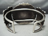 Opulent Vintage Native American Navajo Cerrillos Turquoise Sun Sterling Silver Bracelet Old-Nativo Arts