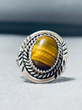 Fascinating Native American Navajo Tigers Eye Sterling Silver Ring-Nativo Arts