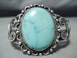 Swirls Galore Vintage Native American Navajo Domed Spiderweb Turquoise Sterling Silver Bracelet-Nativo Arts