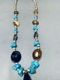 Native American One Of The Most Unique Vintage Southwest Turquoise Necklace-Nativo Arts