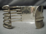 Fabulous Vintage Navajo Native American Sterling Silver Cuff Bracelet-Nativo Arts