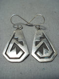 Authentic Vintage Native American Hopi Victor Coochwytewa Sterling Silver Earrings-Nativo Arts
