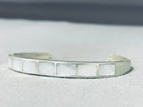 Beautiful Vintage Native American Navajo Mother Of Pearl Sterling Silver Bracelet-Nativo Arts