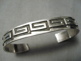 Incredible Vintage Native American Navajo Geometric Water Wave Sterling Silver Bracelet-Nativo Arts