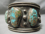 One Of Biggest Best Vintage Native American Navajo Royston Turquoise Sterling Silver Bracelet-Nativo Arts