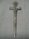 Important Peshlakai Vintage Native American Navajo Eagle Sterling Silver Letter Opener-Nativo Arts