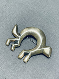 Whimsical Vintage Native American Navajo Sterling Silver Cat Pin-Nativo Arts