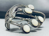 Unbelievable Vintage Native American Navajo Mother Of Pearl Sterling Silver Bracelet-Nativo Arts