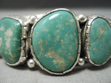 Chunky Royston Turquoise Sterling Silver Vintage Native American Navajo Bracelet-Nativo Arts