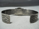 High Grade Bisbee Vintage Native American Navajo Sterling Silver Bracelet Old-Nativo Arts
