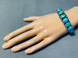 Alvin Boy Vintage Native American Navajo Royston Turquoise Sterling Silver Bracelet Signed-Nativo Arts