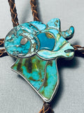 Ram Of Turquoise Vintage Native American Navajo Sterling Silver Bolo Tie-Nativo Arts