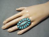 Astounding Vintage Navajo Turquoise Sterling Silver Ring Native American Old-Nativo Arts