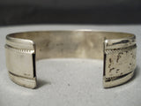 Rare Roy Begay Vintage Native American Navajo Slanted Lapis Sterling Silver Bracelet-Nativo Arts