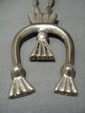Early Vintage Native American Navajo Ingot Sterling Silver Naja Necklace Old-Nativo Arts