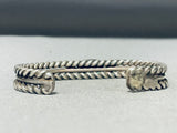 Double Coiled Vintage Native American Navajo Turquoise Sterling Silver Bracelet-Nativo Arts