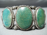 One Of Best Coil Vintage Native American Navajo Cerrillos Turquoise Sterling Silver Bracelet-Nativo Arts