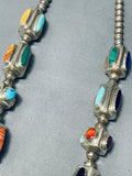 One Of The Best Ever Vintage Native American Navajo Turquoise Sterling Silver Tube Necklace-Nativo Arts