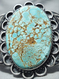 Colossal Early Vintage Native American Navajo #8 Turquoise Sterling Silver Bracelet-Nativo Arts