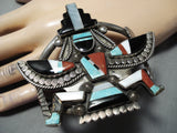 One Of The Best Vintage Native American Zuni Knifewing Turquoise Sterling Silver Bracelet Old-Nativo Arts