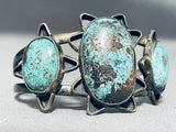 Very Rare Vintage Native American Navajo Bisbee Turquoise Sterling Silver Bracelet-Nativo Arts