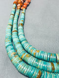 Native American Best Vintage Santo Domingo Green Turquoise Heishi Sterling Silver Necklace-Nativo Arts