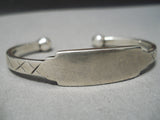Marvelous Vintage Native American Navajo All Sterling Silver Hand Wrought Terminal Bracelet Old-Nativo Arts