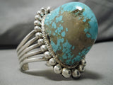 The Largest Protruding Domed Turquoise Sterling Silver Native American Navajo Bracelet-Nativo Arts