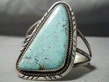 One Of The Best Vintage Native American Navajo Apache Turquoise Sterling Silver Bracelet Old-Nativo Arts