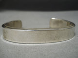 Heavy Vintage Native American Navajo Hand Tooled Sterling Silver Thicker Bracelet-Nativo Arts