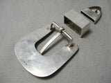 Very Important Vintage Native American Navajo Harvey Begay Sterling Silver Buckle Ranger Set-Nativo Arts