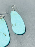 Native American Striking Santo Domingo Royston Turquoise Sterling Silver Earrings-Nativo Arts
