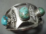 Unique Silver Works Vintage Native American Navajo Turquoise Sterling Bracelet Old-Nativo Arts