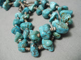 Museum Quality Vintage Native American Navajo Turquoise Nugget Jacla Necklace Old-Nativo Arts