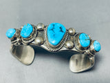 Freddy Thompson Vintage Native American Navajo Blue Turquoise Sterling Silver Bracelet-Nativo Arts