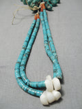 Incredible Vintage Navajo Royston Turquoise Coral Native American Necklace Old-Nativo Arts