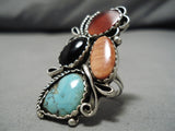 Important Liz Pm Vintage Navajo Turquoise Sterling Silver Native American Ring-Nativo Arts