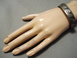 Incredible Vintage Native American Navajo Sterling Silver Water Wave Bracelet Old-Nativo Arts