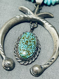 Native American Unbelievable Vintage Santo Domingo Spiderweb Turquoise Sterling Silver Necklace-Nativo Arts