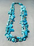 200 Gram Vintage Native American Navajo Turquoise Sterling Silver Necklace-Nativo Arts