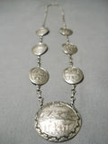 Marvelous Vintage Navajo Sterling Silver Necklace Old Native American-Nativo Arts