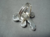 Charming Native American Navajo Sleeping Beauty Turquoise Sterling Silver Dragonfly Ring-Nativo Arts