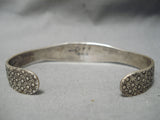 Detailed Vintage Navajo Sterling Silver Native American Bracelet Old-Nativo Arts